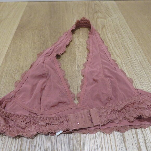 INTIMATELY FREE PEOPLE Galloon Pink Lace Halter Bralette Bra Boho - Size S - Picture 6 of 9